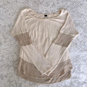 Free People long sleeve waffle top